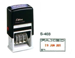 Shiny Self Inking Dater With Message- Faxed With Date