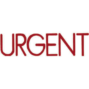 Shiny Pre Inked Stamp Urgent Red - Solid Text Each