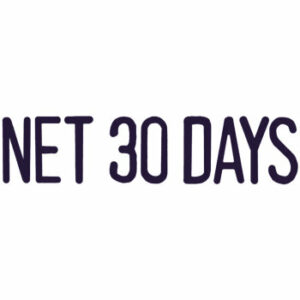 Shiny Pre Inked Stamp Net 30 Days Blue - Solid Text Each