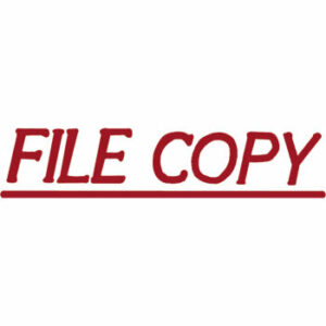 Shiny Pre Inked Stamp File Copy Red - Solid Text Each