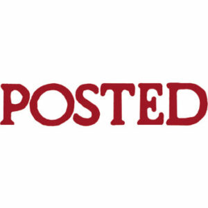 Shiny Pre Inked Stamp Posted Red - Solid Text Each