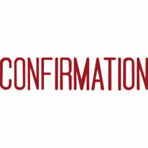 Shiny Pre Inked Stamp Confirmation Red - Solid Text Each