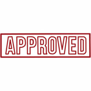 Shiny Pre Inked Stamp Approved Red. Each