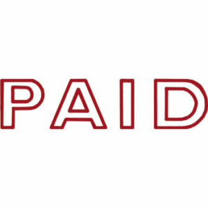 Shiny Pre Inked Stamp Paid Red. Each