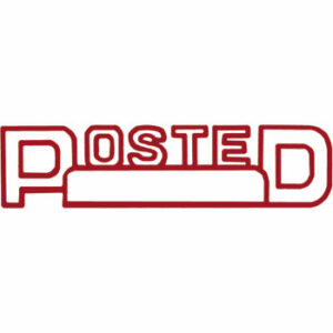 Shiny Pre Inked Stamp Posted Red - Includes Space For Date. Each