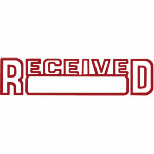 Shiny Pre Inked Stamp Received Red - Includes Space For Date. Each