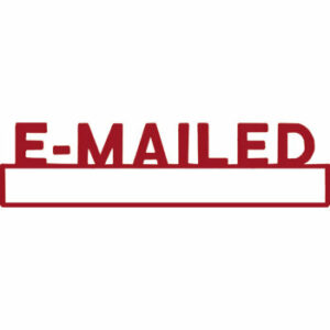 Shiny Pre Inked Stamp Emailed Red - Includes Space For Date