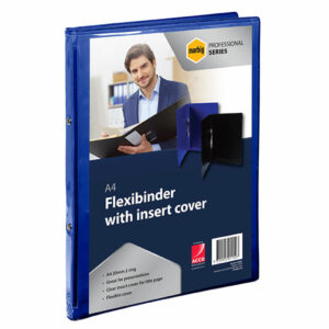 Binder Flexi Marbig A4 2R 20MM Clear Front Cover Blue Back