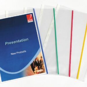 Sheet Protectors Marbig A4 Expanding Pocket Pk10 Coloured Writeable Edge