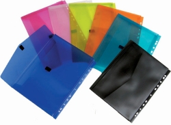 Colby Pop A4 Polywally Binder Wallet With Filing Strip Assort Colours