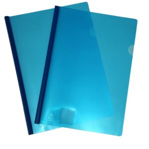 Colby Clear Cover With Plastic Spine Blue Each. 12 To A Pack