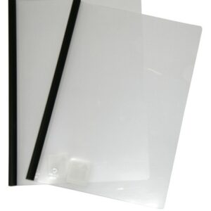 Colby Clear Cover With Plastic Spine Black Each. 12 To A Pack