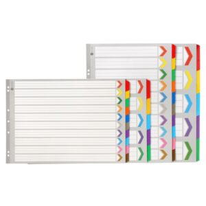 Marbig Plastic Tab Multi Coloured Divider A3 1-10 Tab Portrait