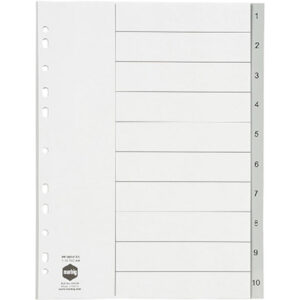 Marbig Pp A4 1-10 Grey Indices Divider