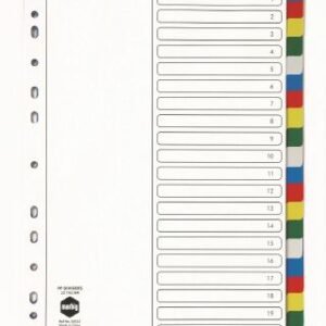 Marbig Multi Coloured Pp Dividers A4 20 Tab Set