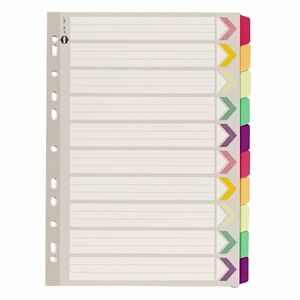 Marbig Fluoro Dividers A4 10 Tab White Set