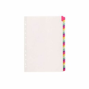 Marbig Fluoro Dividers A4 31 Tab White Set