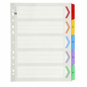 Dividers Marbig A4 Manilla X/Wide Pvc Col Tab 1-5
