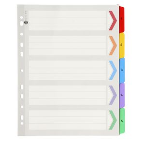 Dividers Marbig A4 Manilla X/Wide Pvc Col Tab 1-5