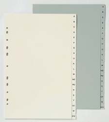 Marbig Alphabetical Pp Indices Foolscap Grey A-Z Set