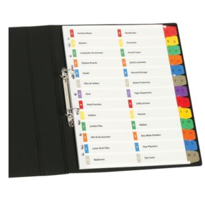 Marbig Multidex Manilla Dividers Colour Plastic Tab A-Z A4 Set - 39810F