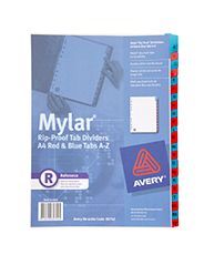 Dividers Avery A4 Mylar Printed Fluoro Tab A-Z