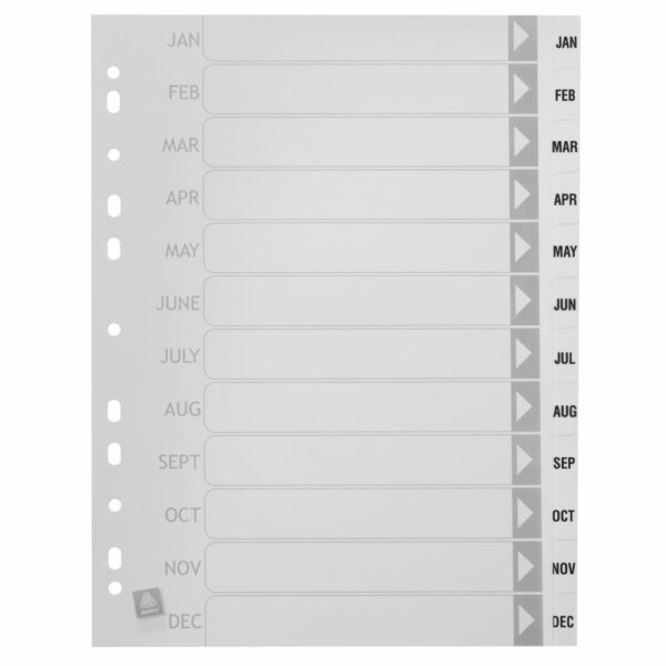 Dividers Avery A4 L7411-12M Pp White Printed Jan-Dec - Image 2