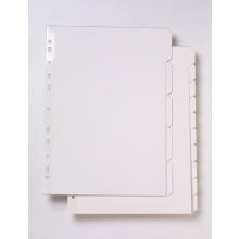 Deli White A4 Punched Board 10 Tab Divider