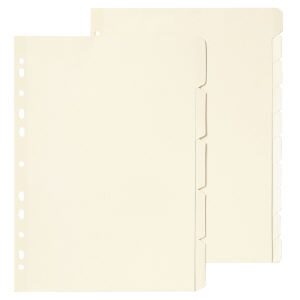 Deli A4 White Punched 5 Tab Board Divider