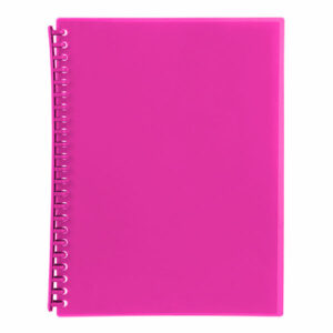 Display Book Marbig A4 20 Pocket Refillable Translucent Pink