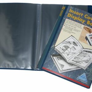 Colby Insert Front Cover Fixed 10 Pocket Display Books A4 Navy