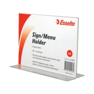 Esselte Sign/Menu Holder 2 Sided Landscape A5 Clear