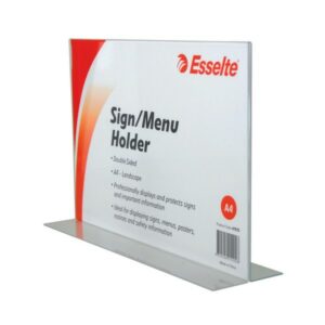 Esselte Sign/Menu Holder 2 Sided Landscape A4 Clear
