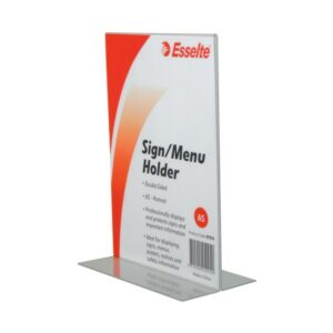 Esselte Sign/Menu Holder 2 Sided Portrait A5 Clear