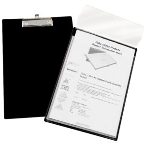 Colby A4 Clipboard With Gusseted Pocket Black Each