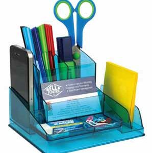Italplast Desk Organiser Tinted Blue
