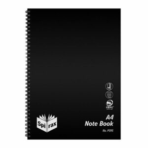 Note Book Spirax P595 Pp A4 Side Opening 120 Page Black