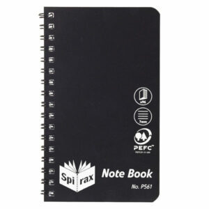 Note Book Spirax P561 Pp Side Opening 96Pg Black 147X87MM