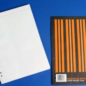 Olympic Reinforced Loose Leaf Refills A4. 297X210MM Punched 7 Holes. Pack/500 Ruled 7MM.