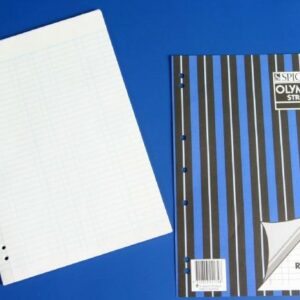 Olympic Reinforced Loose Leaf Refills A4. 297X210MM Punched 7 Holes. Pack/50 Ruled Double Ledger