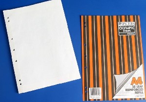 Olympic Project Binder Refill Books. 64 Page 8MM.