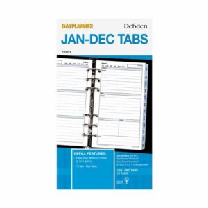 Jan- Dec Tabs Suit Personal Size Debden Dayplanner
