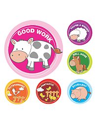 Avery Merit Stickers Farm Animals PKT 96
