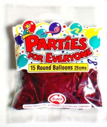 Balloons Alpen Lge Maroon PKT 15'S