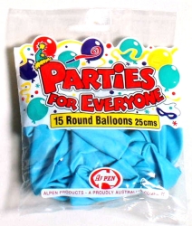 Balloons Alpen Large Light Blue PKT 15'S
