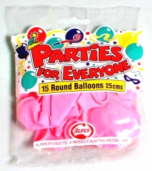 Balloons Alpen Large Pink PKT 15'S