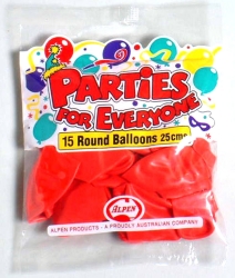 Balloons Alpen Large Red PKT 15'S
