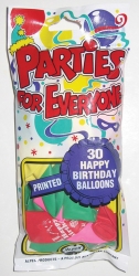 Balloons Alpen 25CM Happy B'Day Asst PKT 30'S
