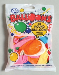Balloons Alpen Round 45'S Asst Col'S
