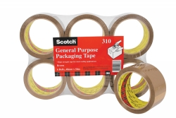 Scotch 310 Brown General Purpose Packaging Tape 48MM X 50M PKT 6